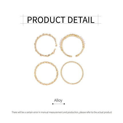 4pcs Simple Design Sense Rings Elegant and Modern Jewelry Set for Advanced Style