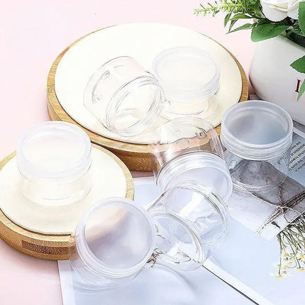 10pcs Transparent Wide Mouth Plastic Jars with Cap Skin Care Cream Containers