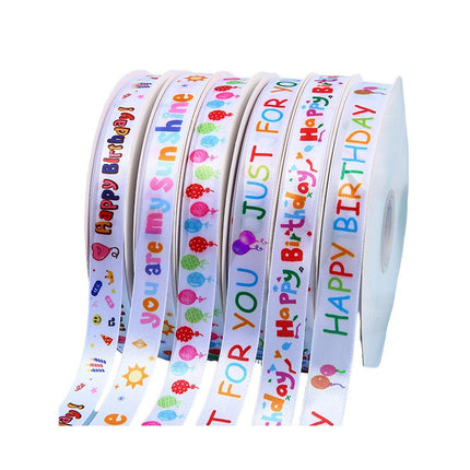 Happy Birthday Ribbon 2CM x 100Yard DIY Party Cake Decoration Gift Wrapping