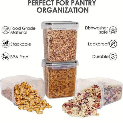 2pcs 1600ml Transparent Plastic Storage Jars Sealed Organiser Food Container