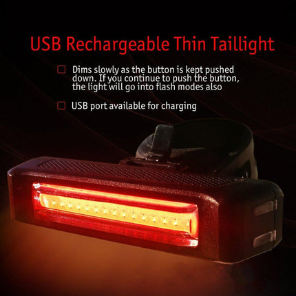 1x USB Rechargeable LED Bike Front Light headlight lamp Bar rear Tail Wide Beam