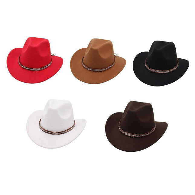 Western Cowboy Hat American  Jazz Hat for Men Women Upside Down Top Hat