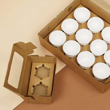 25Pcs Paper Cupcake Box with Window for Party Wedding Bakery Gift Packaging