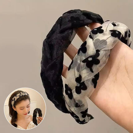 Non-slip braid Hair Accessories Hair Hoop Bands Women Girl Flower Headband Party - Aimall