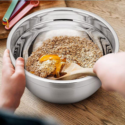 5PCS Stainless Steel Mixing Bowl Set with Black Dust Cover for Cooking Baking