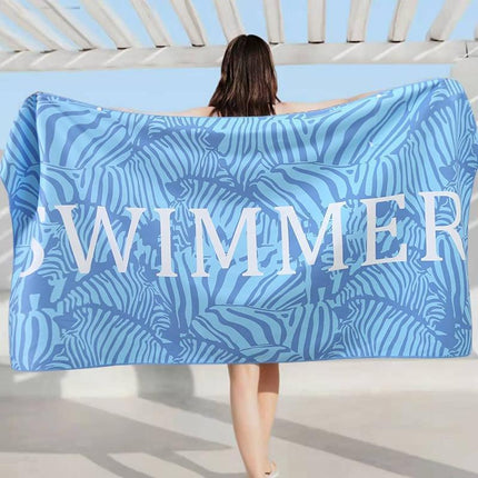 Sand Free XL Beach Towel + Bag Quick Dry Microfibre Compact Light Swimming - Aimall
