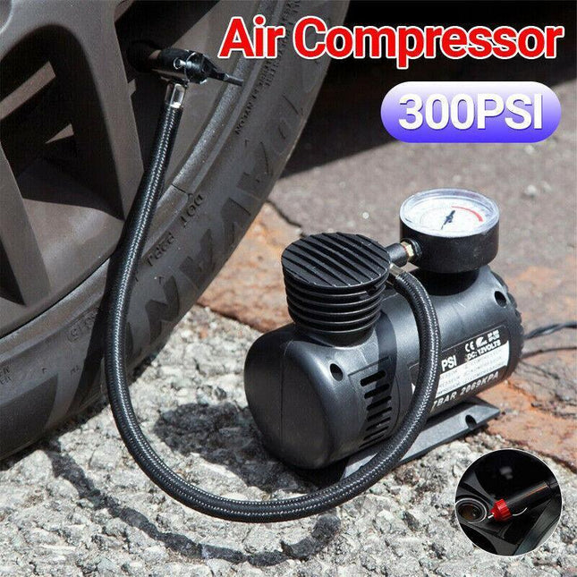 Portable 12V Car Air Compressor Tire Pump Tyre Inflator Auto 300PSI HEAVY DUTY - Aimall
