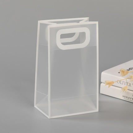 25pcs Transparent Frosted PVC Tote Bags Clear Plastic Gift and Clothing Bags