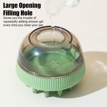 2PCS Pet Cleaning Brush Bath Massage Gel Dispenser Cats Dogs Grooming Tool