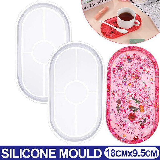 Silicone Ashtray Oval Coaster Mold Tray Epoxy Resin Diy Craft Tool Jewelry Mould Aimall