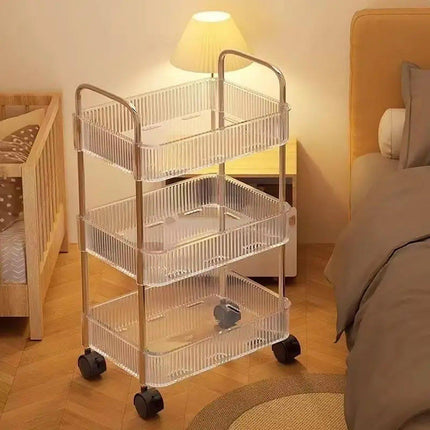 Multi-layer Acrylic Bathroom Kitchen Storage Rack Mobile Snack Organizer