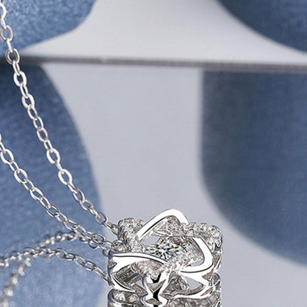 Luxury Six-Pointed Star Necklace for Women Beating Heart Clavicle Chain Girls