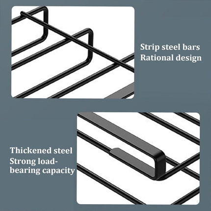 Double Stainless Steel Kitchen Organizer Shelf Rack Cabinet Storage Space Saver