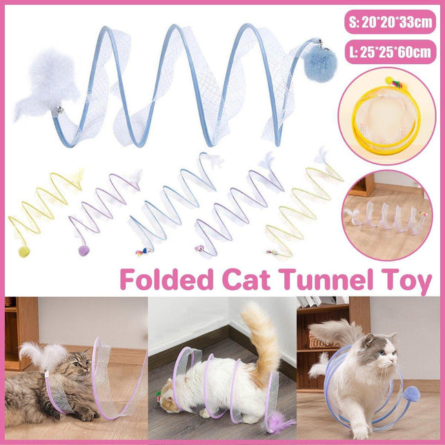 Cat Toy Bundle Tunnel Teaser Stick Feather Mouse Balls Kitten Play Supplies