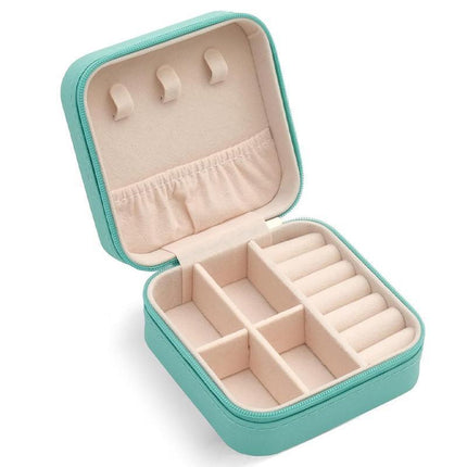 Travel Jewelry Organizer Box Portable Leather Storage Ornaments Ring Earrings