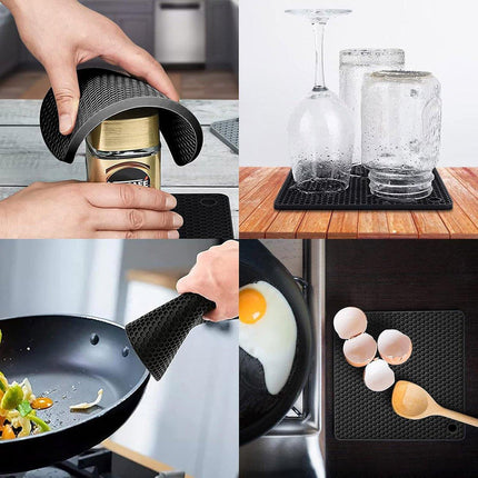 4pcs Silicone Honeycomb Heat Resistant Mats Table Cup Pot Coasters Home Kitchen