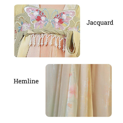 Girls Chinese Hanfu Summer Dress Embroidered Traditional Tang Suit Fairy Costume