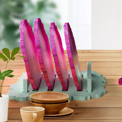 2x Coaster Stand Epoxy Resin Mold Cup Mat Holder Silicone Mould DIY Crafts Tool - Aimall