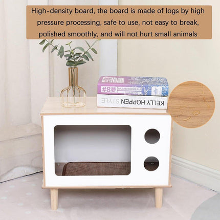 Wooden Pet House Modern Cat Dog Bed Furniture with Ventilation and Stability