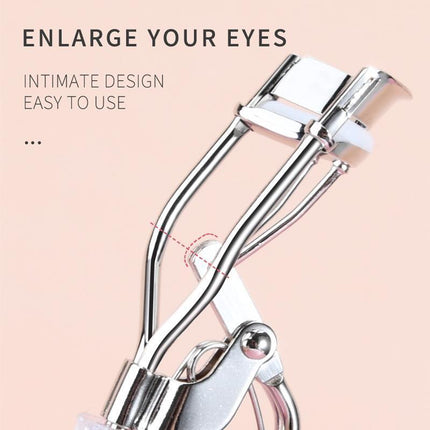 Mini Eyelash Curler with Silicone Refill Pads Make Up Tool for Women Girl Beauty - Aimall