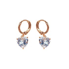 Elegant Crystal Heart Drop Earrings Zircon Rhinestone Wedding Gifts Women - Aimall
