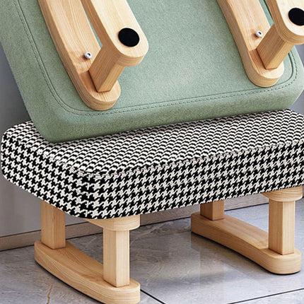 1PC Small Solid Wood Fabric Stool Creative Retro Footstool for Living Room Seat