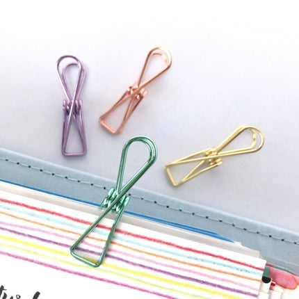 10X Spring Paperclips Metal Wire Hollow Out Clips 55mm Mini Binder Paper Clip - Aimall