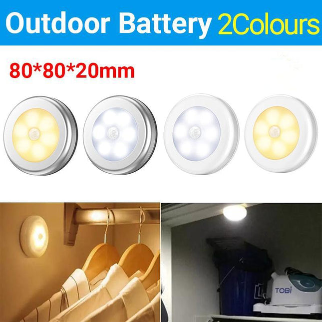 LED Motion Sensor Night Light Indoor Outdoor Battery Operated Stairs Hallway AU - Aimall