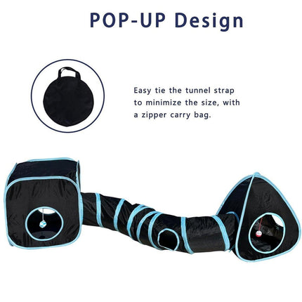 Collapsible Cat Tunnel Interactive Drill Bucket Fun Pet Toy for Cats Indoor Play