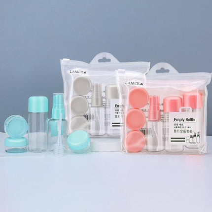 8 Pcs Travel Size Bottle Container Liquid Toiletry Leak-Proof Clear Bottles Set - Aimall