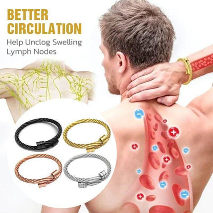 Lymph Drainage Magnetic Bracelets Crainoc Titaniumion Osimium Bangle NEW - Aimall