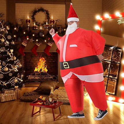 Inflatable Santa Claus Costume Party Event Performance Outfit for Grown-ups and Kids