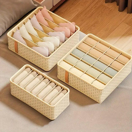 3pcs Underwear Socks Storage Box Wardrobe Organiser Compartmentalised Container