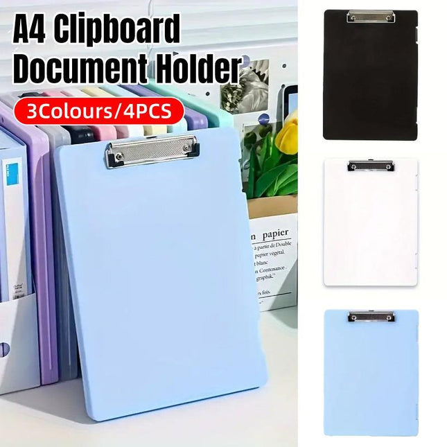 4pcs A4 File Folder Writing Pad Paper Clips Data Storage Organizer for Office