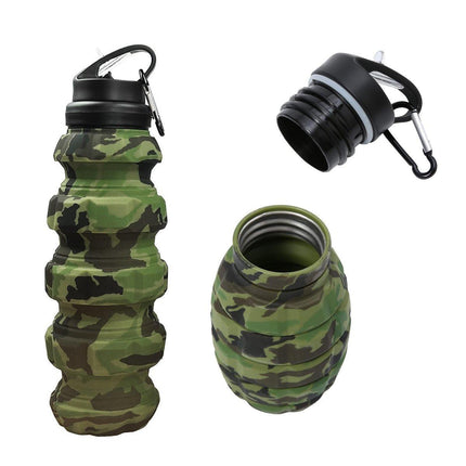 Plastic Grenade Water Bottle Silicone Riding Sports Kettle Retractable Folding Water Bottle