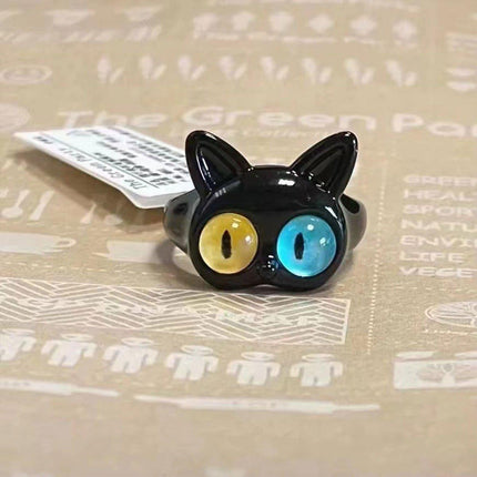 Open Ring Women's Cute Kitty Black Cat Monster Cyber Popular Sweet Ring