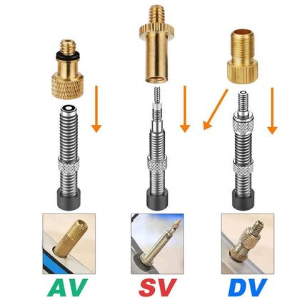 21pcs Bicycle Valve Adapter Set Universal Bike Tire Valve Converter Group Kit