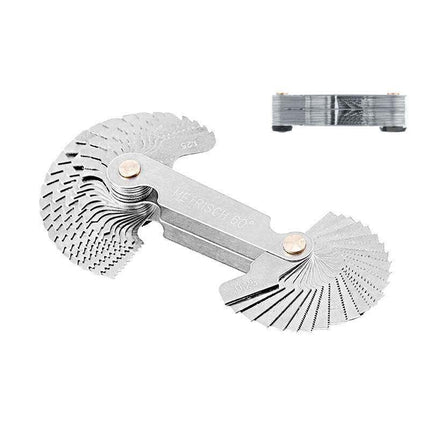 52 Blades Screw Gauge Thread Pitch Gage 60° Metric 55° Whit Worth Lock Up Device - Aimall
