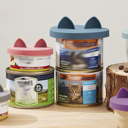 2PCS Silicone Pet Canned Lid Sealed Preservation Cover for Canned Cat Dog Food