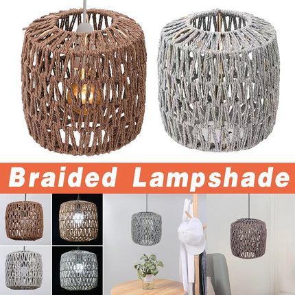 Style Faux Rattan Lampshade DIY Weaving Lamp Shade Home Decor