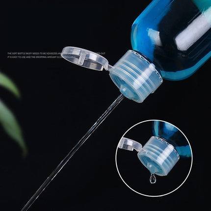10PCS100ML Transparent Plastic Bottle Travel Shampoo Cosmetic Container Flip Cap - Aimall