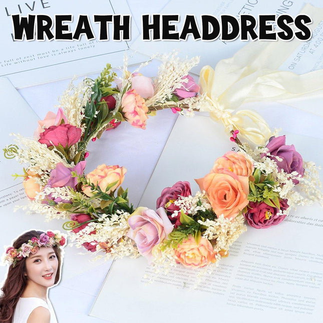 Hawaiian Faux Flower Headband Bridal Wedding Wreath Bridesmaid Hair Accessory