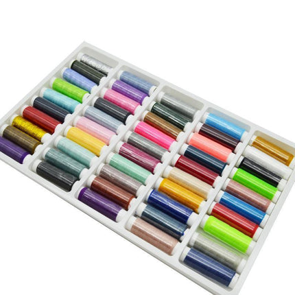 50 Rolls Polyester Colors Sewing Thread Box Kit Set For DIY Sewing Machine Home - Aimall