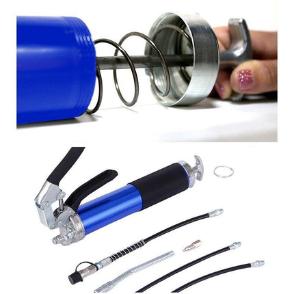 6000PSI Grease Gun Pressure Pistol Grip Dual Flow Flex Hose Industrial Quality - Aimall
