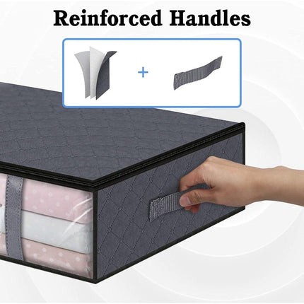 3pcs Underbed Storage Box Clothes Organizer Foldable Containers for Home Use