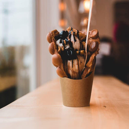 French Fries Holder Kraft Paper Cups Holder Disposable Paper Cups - Aimall
