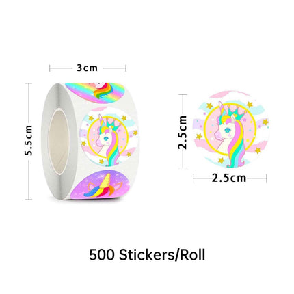 5/10Rolls Unicorn Adhesive Stickers Labels for School and Decorative Use