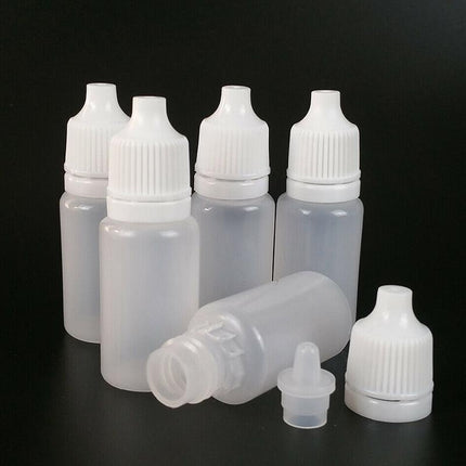 50x Clear Empty Plastic Dropper Bottle Squeezable Eye Drop Liquid Container 5ml - Aimall