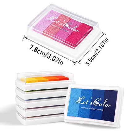 4Colours Fingerprint Stamp Set with Plastic Case Washable Color DIY Ink Pad - Aimall