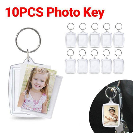 10PCS Clear Acrylic Photo Keyring - DIY Picture Frame Keychain Gifts - Aimall